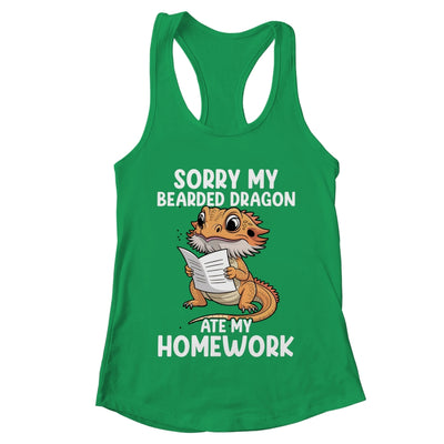 Bearded Dragon Ate Homework Funny Bearded Boys Girls Kids Shirt & Tank Top | teecentury