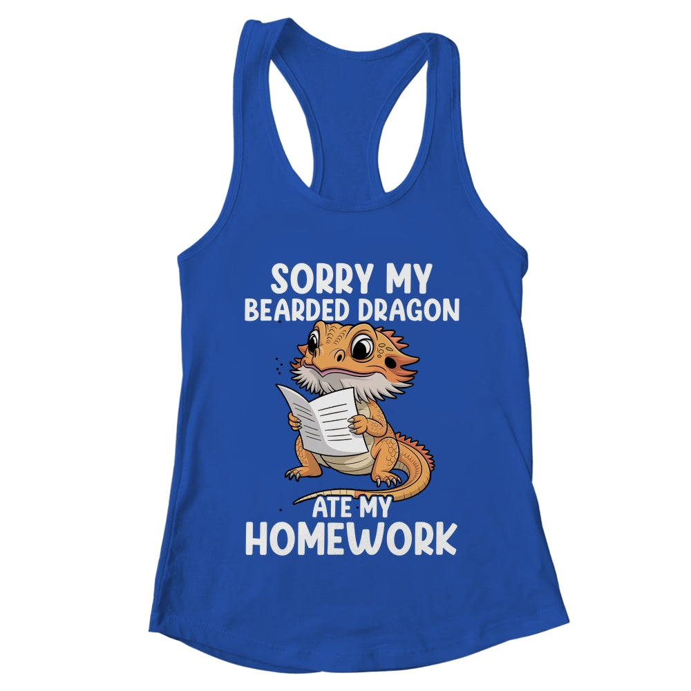 Bearded Dragon Ate Homework Funny Bearded Boys Girls Kids Shirt & Tank Top | teecentury