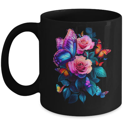 Beautiful Butterfly Purple Rose Butterfly Lovers Women Mug | teecentury