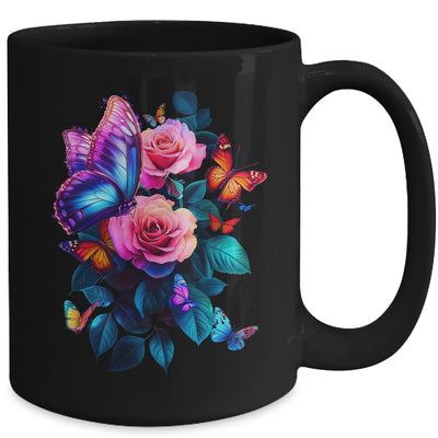 Beautiful Butterfly Purple Rose Butterfly Lovers Women Mug | teecentury