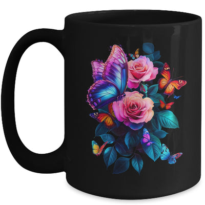 Beautiful Butterfly Purple Rose Butterfly Lovers Women Mug | teecentury