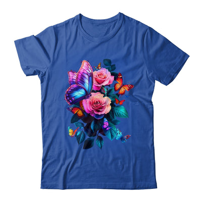 Beautiful Butterfly Purple Rose Butterfly Lovers Women Shirt & Tank Top | teecentury