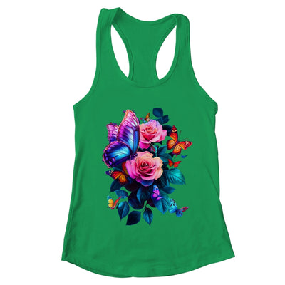 Beautiful Butterfly Purple Rose Butterfly Lovers Women Shirt & Tank Top | teecentury