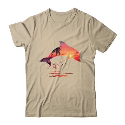 Beautiful Dolphin Sunset Colorful Sunrise Dolphin Silhouette Shirt & Tank Top | teecentury