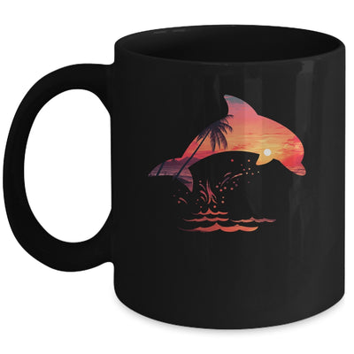 Beautiful Dolphin Sunset Colorful Sunrise Dolphin Silhouette Mug | teecentury