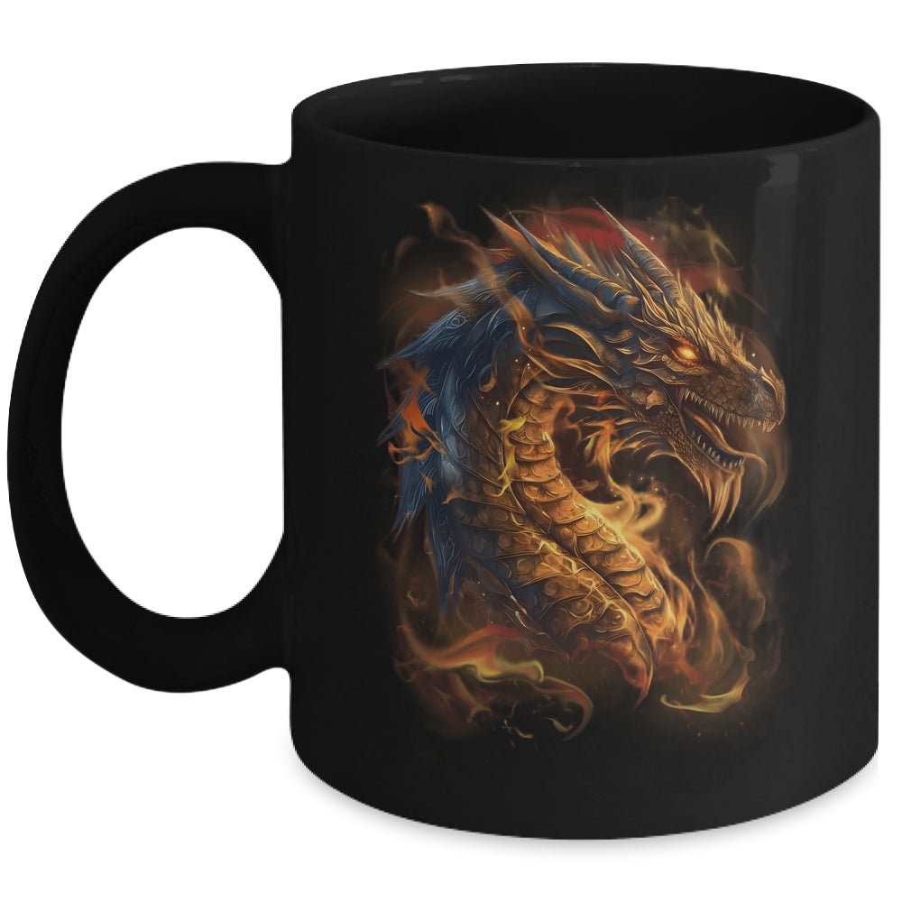Beautiful Vintage Dragon Lover Fantasy Art Cool Illustration Mug | teecentury