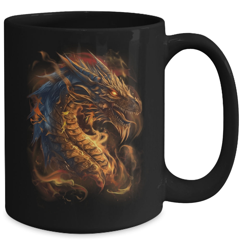 Beautiful Vintage Dragon Lover Fantasy Art Cool Illustration Mug | teecentury