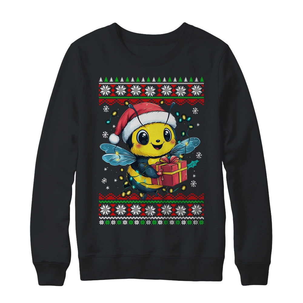 Bee Christmas Ugly Christmas Santa Hat Xmas For Bees Lover Shirt & Sweatshirt | teecentury