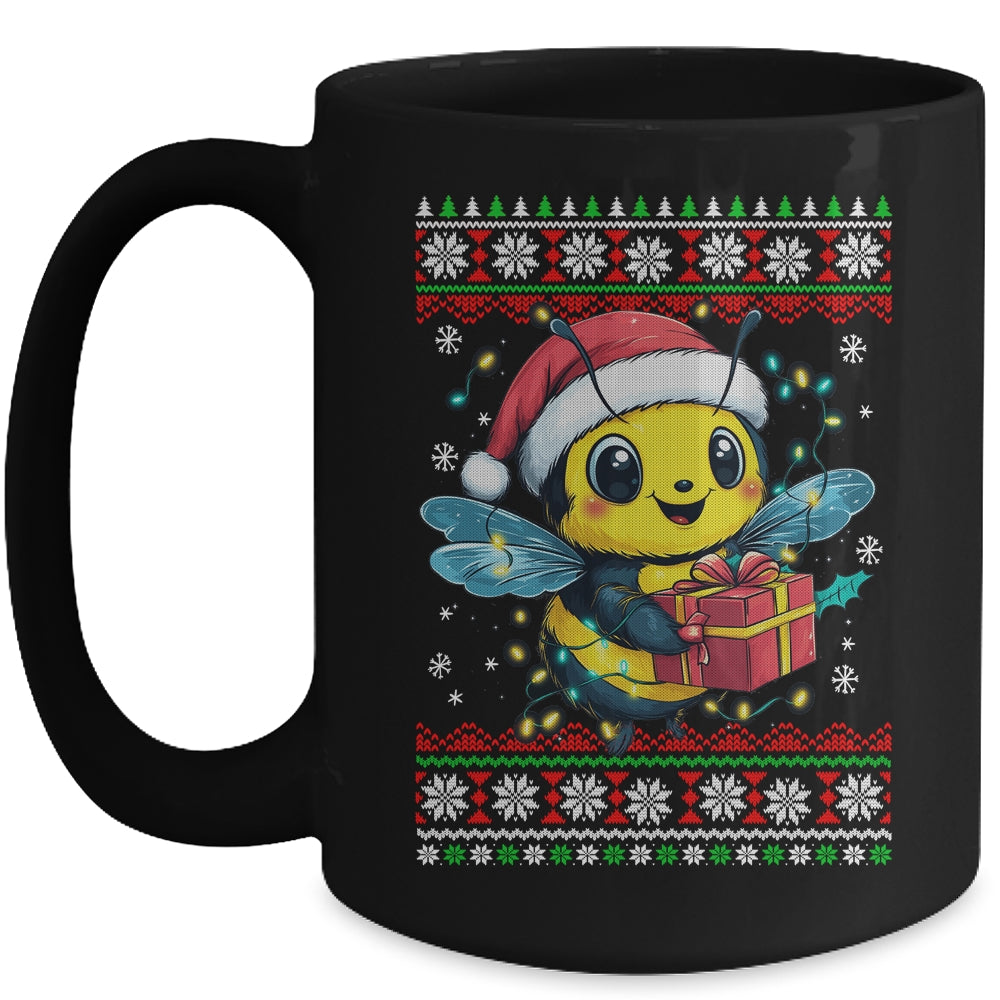 Bee Christmas Ugly Christmas Santa Hat Xmas For Bees Lover Mug | teecentury