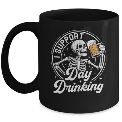 Beer Lover Drinking Party Skeleton I Support Day Drinking Mug | teecentury