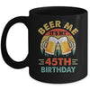 Beer Me It's My 45th Birthday Party 45 Years Old Men Vintage Mug | teecentury
