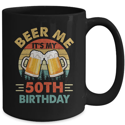 Beer Me It's My 50th Birthday Party 50 Years Old Men Vintage Mug | teecentury