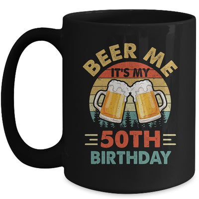 Beer Me It's My 50th Birthday Party 50 Years Old Men Vintage Mug | teecentury
