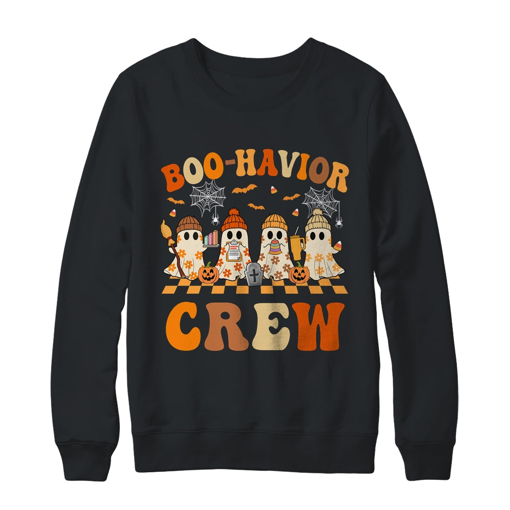 Behavior Analyst Halloween ABA Cute Ghost Boo-havior Crew Shirt & Sweatshirt | teecentury
