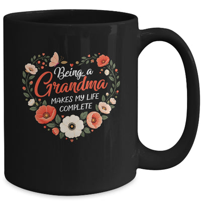 Being A Grandma Makes My Life Complete Floral Butterfly Mug | teecentury