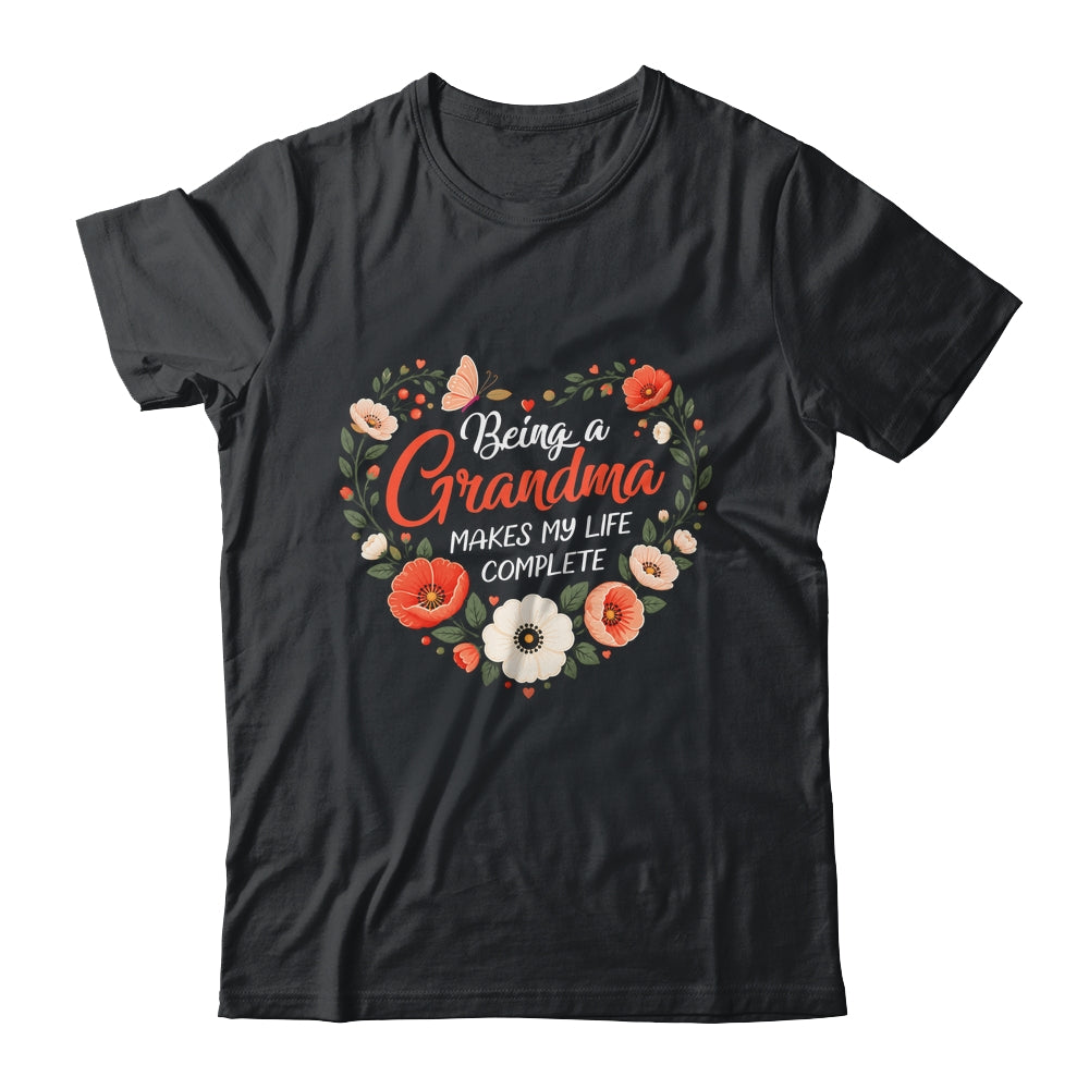 Being A Grandma Makes My Life Complete Floral Butterfly Shirt & Tank Top | teecentury