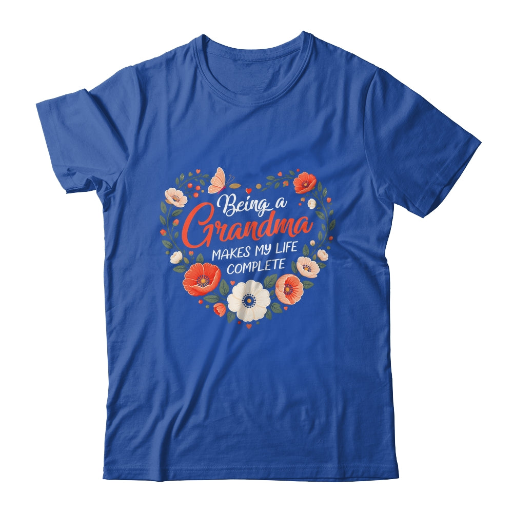 Being A Grandma Makes My Life Complete Floral Butterfly Shirt & Tank Top | teecentury