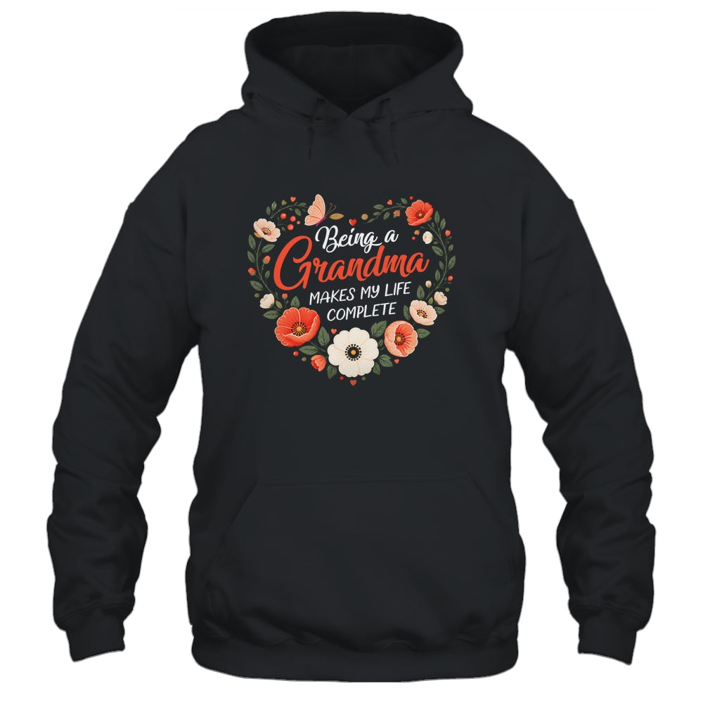 Being A Grandma Makes My Life Complete Floral Butterfly Shirt & Tank Top | teecentury