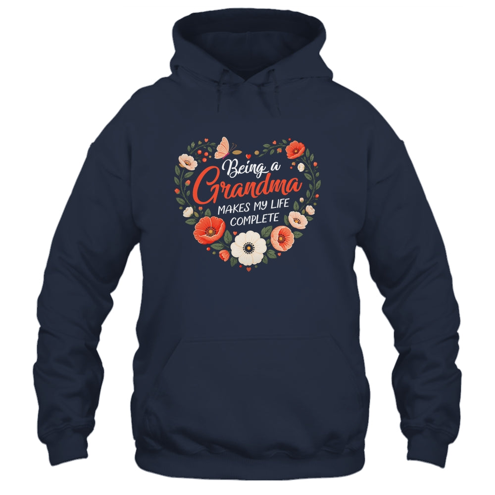 Being A Grandma Makes My Life Complete Floral Butterfly Shirt & Tank Top | teecentury