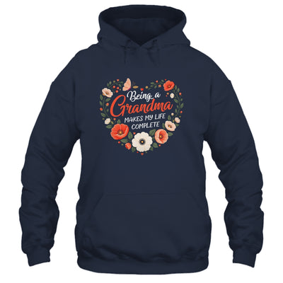 Being A Grandma Makes My Life Complete Floral Butterfly Shirt & Tank Top | teecentury