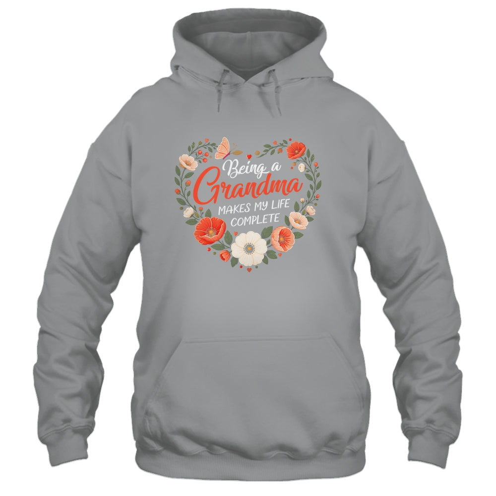 Being A Grandma Makes My Life Complete Floral Butterfly Shirt & Tank Top | teecentury