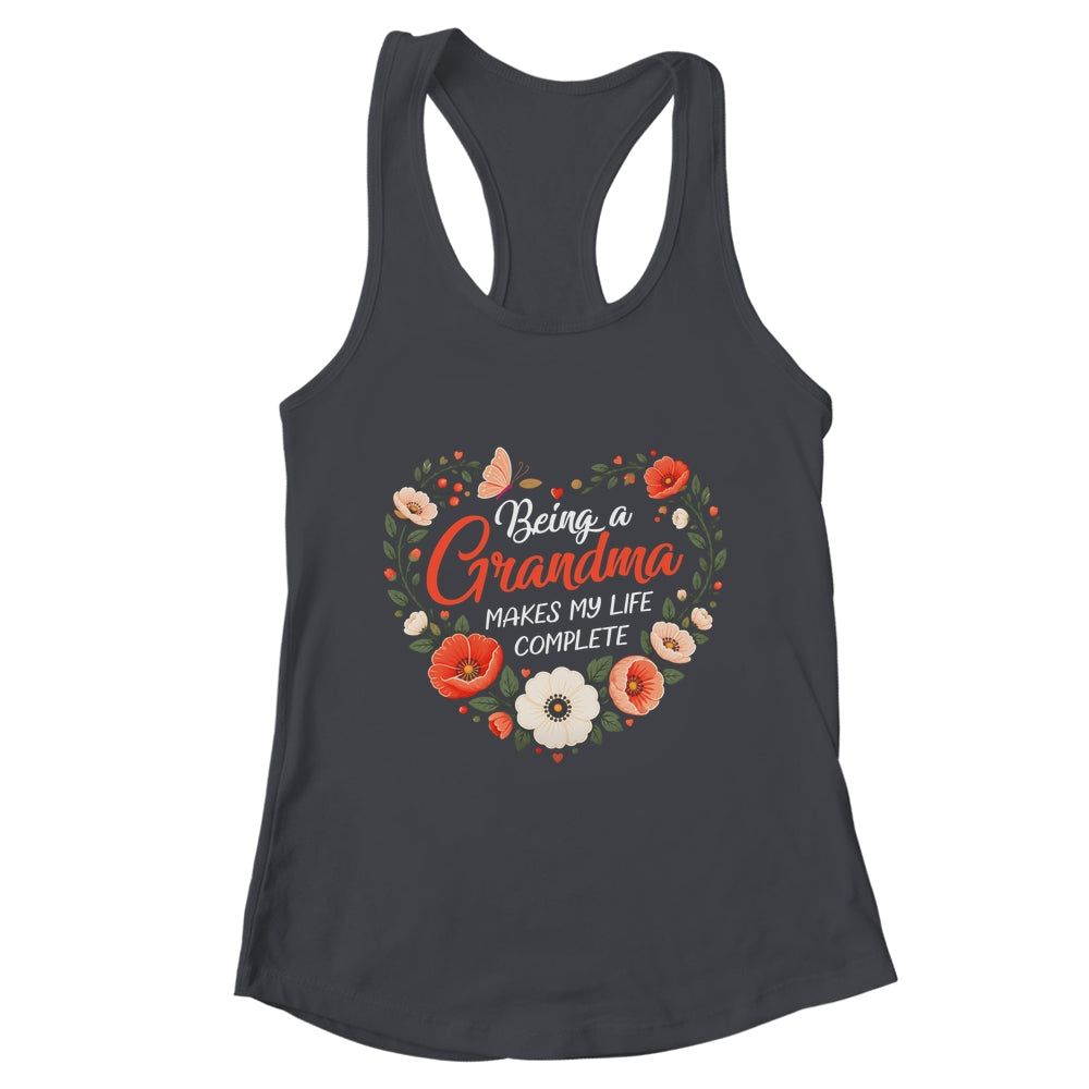 Being A Grandma Makes My Life Complete Floral Butterfly Shirt & Tank Top | teecentury