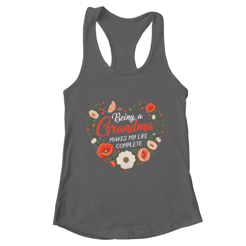 Being A Grandma Makes My Life Complete Floral Butterfly Shirt & Tank Top | teecentury