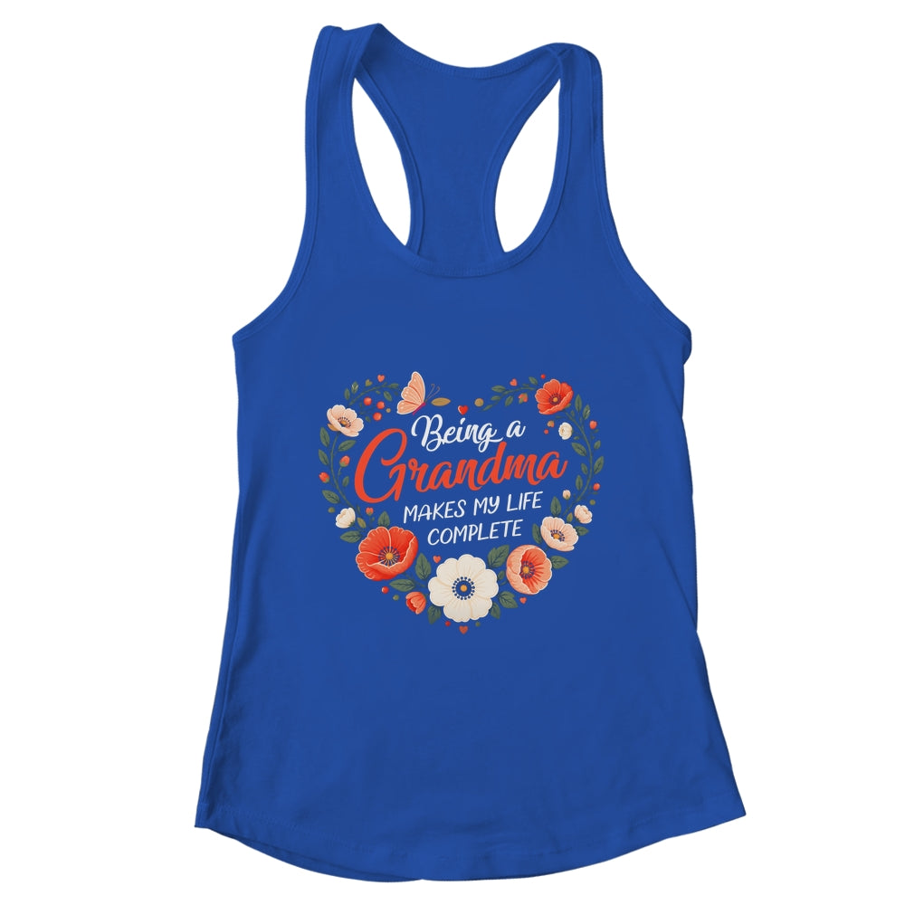 Being A Grandma Makes My Life Complete Floral Butterfly Shirt & Tank Top | teecentury
