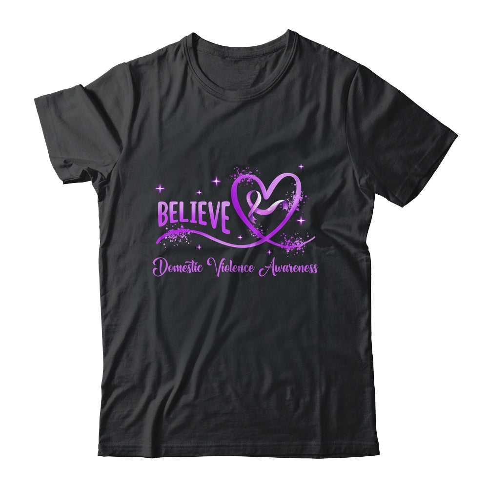 Believe October Domestic Violence Awareness Wear Pink Women Shirt & Hoodie | teecentury