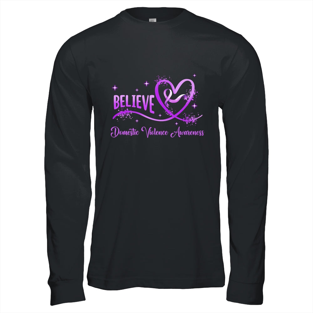 Believe October Domestic Violence Awareness Wear Pink Women Shirt & Hoodie | teecentury