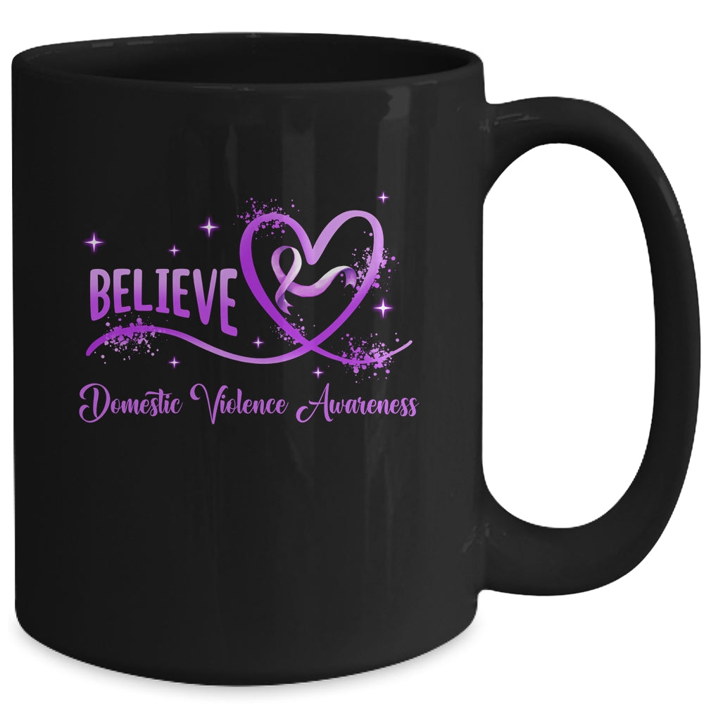 Believe October Domestic Violence Awareness Wear Pink Women Mug | teecentury