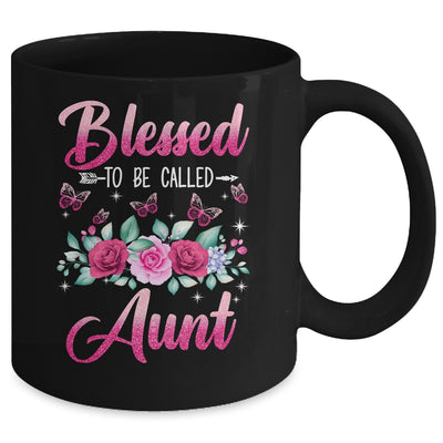 Bessed To Be Called Aunt Mothers Day Birthday Rose Butterfly Mug | teecentury