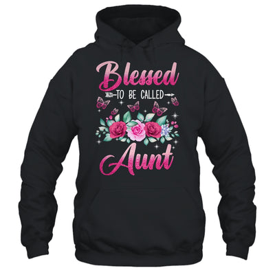 Bessed To Be Called Aunt Mothers Day Birthday Rose Butterfly Shirt & Tank Top | teecentury