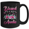 Bessed To Be Called Auntie Mothers Day Birthday Rose Butterfly Mug | teecentury
