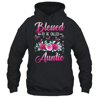 Bessed To Be Called Auntie Mothers Day Birthday Rose Butterfly Shirt & Tank Top | teecentury
