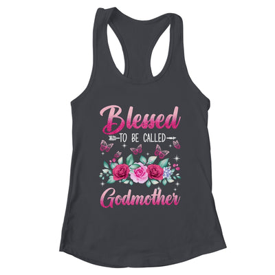 Bessed To Be Called Godmother Mothers Day Birthday Rose Butterfly Shirt & Tank Top | teecentury