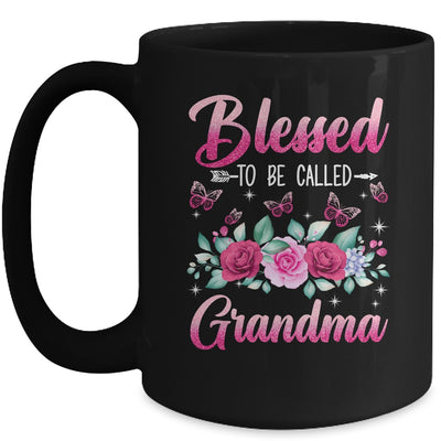 Bessed To Be Called Grandma Mothers Day Birthday Rose Butterfly Mug | teecentury