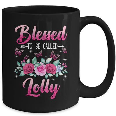 Bessed To Be Called Lolly Mothers Day Birthday Rose Butterfly Mug | teecentury