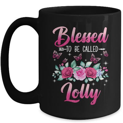 Bessed To Be Called Lolly Mothers Day Birthday Rose Butterfly Mug | teecentury