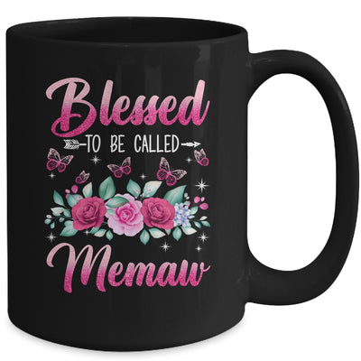 Bessed To Be Called Memaw Mothers Day Birthday Rose Butterfly Mug | teecentury