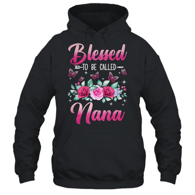 Bessed To Be Called Nana Mothers Day Birthday Rose Butterfly Shirt & Tank Top | teecentury