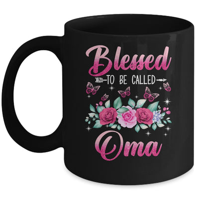 Bessed To Be Called Oma Mothers Day Birthday Rose Butterfly Mug | teecentury