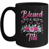 Bessed To Be Called Titi Mothers Day Birthday Rose Butterfly Mug | teecentury