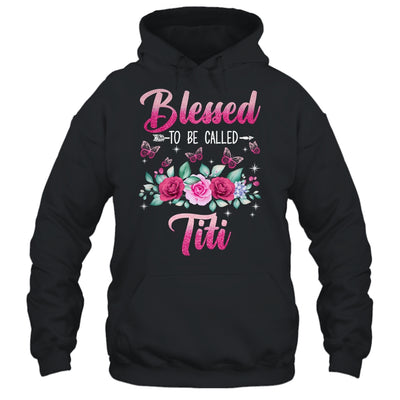 Bessed To Be Called Titi Mothers Day Birthday Rose Butterfly Shirt & Tank Top | teecentury