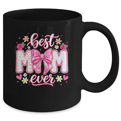 Best Mom Ever Coquette Bow Mother's Day Floral Mom Mama Mug | teecentury