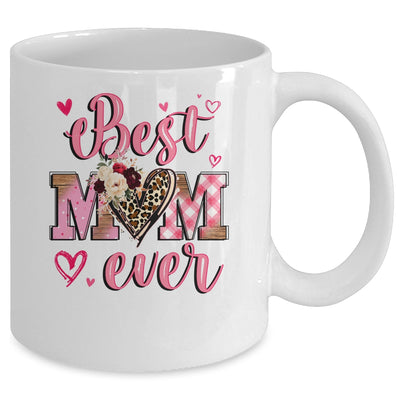 Best Mom Ever Mother's Day Mom With Floral Leopard Heart Mug | teecentury