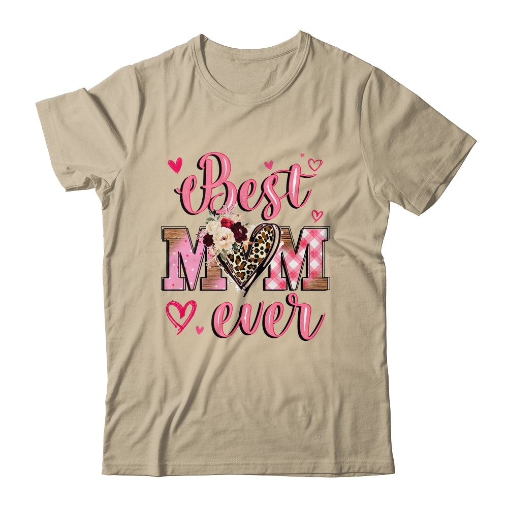 Best Mom Ever Mother's Day Mom With Floral Leopard Heart Shirt & Tank Top | teecentury