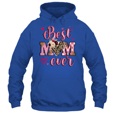Best Mom Ever Mother's Day Mom With Floral Leopard Heart Shirt & Tank Top | teecentury