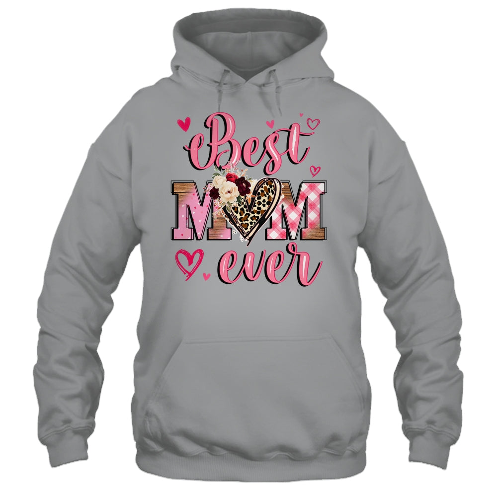 Best Mom Ever Mother's Day Mom With Floral Leopard Heart Shirt & Tank Top | teecentury