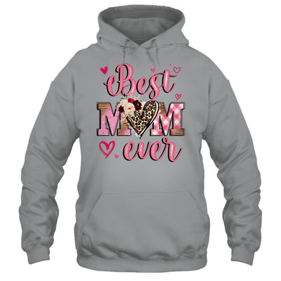 Best Mom Ever Mother's Day Mom With Floral Leopard Heart Shirt & Tank Top | teecentury